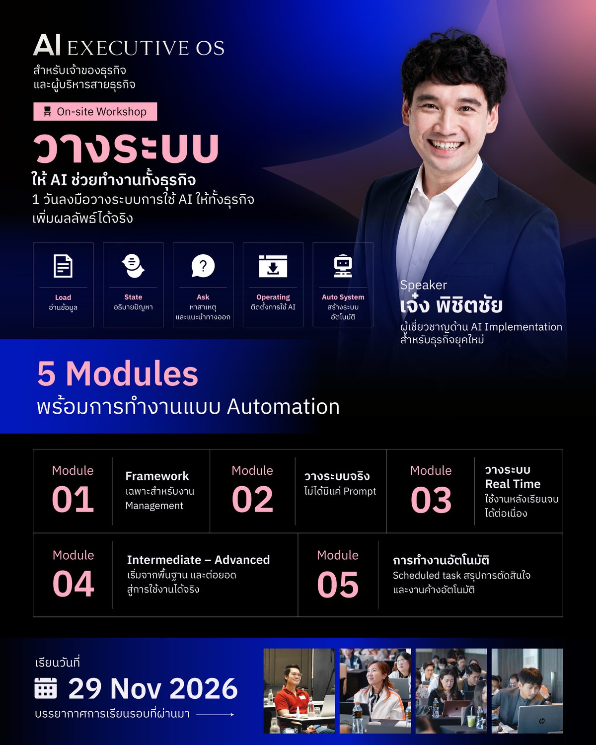 outline คอร์ส 1-DAY AI Executive OS